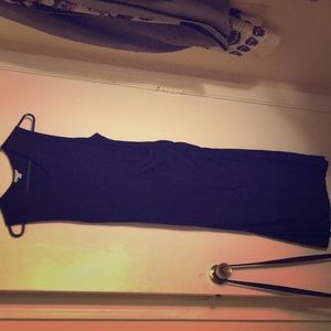 Midi dress gathered at one side